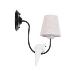 GLOBOSTAR® DOVE 01084 Vintage Φωτιστικό Τοίχου - Απλίκα με Ντουί 1 x E14 AC 220-240V IP20 - Μαύρο & Μπεζ - Μ30 x Π15 x Υ36cm - Image 5