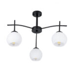 GLOBOSTAR® LUNA 01087 Μοντέρνο Φωτιστικό Οροφής με Ντουί 3 x E27 AC 220-240V IP20 - Λευκό & Μαύρο - Μ45 x Π45 x Υ40cm - Image 5