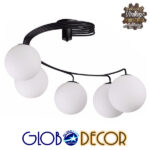 GLOBOSTAR® SELINA 01090 Μοντέρνο Φωτιστικό Οροφής με Ντουί 5 x E27 AC 220-240V IP20 - Μαύρο & Λευκό - Μ63 x Π63 x Υ47cm - Image 2