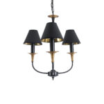 GLOBOSTAR® LIMI 01091 Vintage Κρεμαστό Φωτιστικό Οροφής με Ντουί 3 x E14 AC 220-240V IP20 - Μαύρο & Χρυσό - Μ55 x Π55 x Υ55cm - Image 2