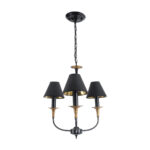 GLOBOSTAR® LIMI 01091 Vintage Κρεμαστό Φωτιστικό Οροφής με Ντουί 3 x E14 AC 220-240V IP20 - Μαύρο & Χρυσό - Μ55 x Π55 x Υ55cm - Image 4