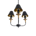 GLOBOSTAR® LIMI 01091 Vintage Κρεμαστό Φωτιστικό Οροφής με Ντουί 3 x E14 AC 220-240V IP20 - Μαύρο & Χρυσό - Μ55 x Π55 x Υ55cm - Image 6