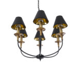 GLOBOSTAR® LIMI 01092 Vintage Κρεμαστό Φωτιστικό Οροφής με Ντουί 6 x E14 AC 220-240V IP20 - Μαύρο & Χρυσό - Μ70 x Π70 x Υ60cm - Image 6