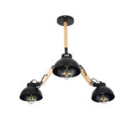 GLOBOSTAR® OLD SCHOOL 01093 Μοντέρνο Φωτιστικό Οροφής με Ντουί 3 x E27 AC 220-240V IP20 - Μαύρο & Μπεζ - Μ75 x Π75 x Υ35cm - Image 4
