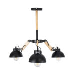 GLOBOSTAR® OLD SCHOOL 01093 Μοντέρνο Φωτιστικό Οροφής με Ντουί 3 x E27 AC 220-240V IP20 - Μαύρο & Μπεζ - Μ75 x Π75 x Υ35cm - Image 6
