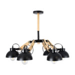 GLOBOSTAR® OLD SCHOOL 01094 Μοντέρνο Φωτιστικό Οροφής με Ντουί 6 x E27 AC 220-240V IP20 - Μαύρο & Μπεζ - Μ75 x Π75 x Υ40cm - Image 6