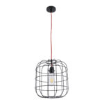 GLOBOSTAR® PARROT 01099 Μοντέρνο Κρεμαστό Φωτιστικό Οροφής με Ντουί 1 x E27 AC 220-240V IP20 - Μαύρο - Μ28 x Π28 x Υ30cm - Image 4