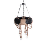 GLOBOSTAR® RUNNER 01116 Vintage Κρεμαστό Φωτιστικό Οροφής με Ντουί 8 x E27 AC 220-240V IP20 - Μαύρο & Μπεζ - Μ60 x Π60 x Υ60cm - Image 5