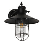 GLOBOSTAR® CELL 01118 Vintage Φωτιστικό Τοίχου - Απλίκα με Ντουί 1 x E27 AC 220-240V IP20 - Μαύρο - Μ33 x Π27 x Υ33cm - Image 6
