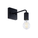 GLOBOSTAR® MISSAM 01119 Μοντέρνο Φωτιστικό Τοίχου - Απλίκα με Ντουί 1 x E27 AC 220-240V IP20 - Μαύρο - Μ14 x Π20 x Υ10cm - Image 2