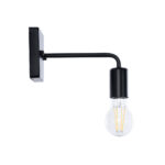 GLOBOSTAR® MISSAM 01119 Μοντέρνο Φωτιστικό Τοίχου - Απλίκα με Ντουί 1 x E27 AC 220-240V IP20 - Μαύρο - Μ14 x Π20 x Υ10cm - Image 5