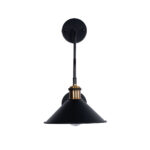 GLOBOSTAR® MAGEOR 01120 Vintage Φωτιστικό Τοίχου - Απλίκα με Ντουί 1 x E27 AC 220-240V IP20 - Μαύρο & Χρυσό - Μ22 x Π30 x Υ40cm - Image 4