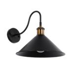 GLOBOSTAR® ANBET 01121 Vintage Φωτιστικό Τοίχου - Απλίκα με Ντουί 1 x E27 AC 220-240V IP20 - Μαύρο & Χρυσό - Μ26 x Π38 x Υ27cm - Image 2
