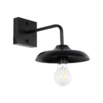 GLOBOSTAR® PHIA 01122 Vintage Φωτιστικό Τοίχου - Απλίκα με Ντουί 1 x E27 AC 220-240V IP20 - Μαύρο - Μ18.5 x Π29 x Υ18cm - Image 2