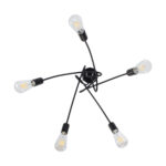 GLOBOSTAR® PAULELI 01127 Μοντέρνο Φωτιστικό Οροφής με Ντουί 5 x E27 AC 220-240V IP20 - Μαύρο - Μ76 x Π76 x Υ45cm - Image 6