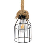 GLOBOSTAR® LAICO 01129 Vintage Κρεμαστό Φωτιστικό Οροφής με Ντουί 1 x E27 AC 220-240V IP20 - Μπρούτζινο & Μπεζ - Μ12 x Π12 x Υ100cm - Image 6