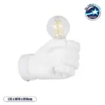 GLOBOSTAR® FIST 01137 Μοντέρνο Φωτιστικό Τοίχου - Απλίκα με Ντουί 1 x E27 AC 220-240V IP20 - Λευκό - Μ15 x Π10 x Υ10cm