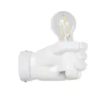 GLOBOSTAR® FIST 01137 Μοντέρνο Φωτιστικό Τοίχου - Απλίκα με Ντουί 1 x E27 AC 220-240V IP20 - Λευκό - Μ15 x Π10 x Υ10cm - Image 4