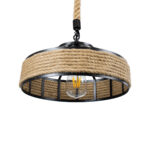 GLOBOSTAR® SAHARA 01146 Boho Κρεμαστό Φωτιστικό Οροφής με Ντουί 1 x E27 AC 220-240V IP20 - Μπεζ & Μαύρο - Μ31 x Π31 x Υ14cm - Image 6