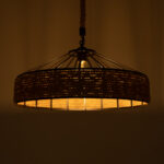 GLOBOSTAR® SAHARA 01147 Vintage Κρεμαστό Φωτιστικό Οροφής με Ντουί 1 x E27 AC 220-240V IP20 - Μαύρο & Μπεζ - Μ50 x Π50 x Υ32cm - Image 3