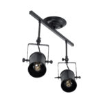 GLOBOSTAR® HOLLYWOOD 01154 Vintage Φωτιστικό Οροφής με Ντουί 2 x E27 AC 220-240V IP20 - Μαύρο - Μ45 x Π15 x Υ40cm - Image 4