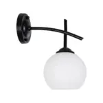 GLOBOSTAR® ISEN 01157 Μοντέρνο Φωτιστικό Τοίχου - Απλίκα με Ντουί 1 x E27 AC 220-240V IP20 - Μαύρο & Λευκό - Μ24 x Π15 x Υ27cm - Image 4