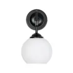 GLOBOSTAR® ISEN 01157 Μοντέρνο Φωτιστικό Τοίχου - Απλίκα με Ντουί 1 x E27 AC 220-240V IP20 - Μαύρο & Λευκό - Μ24 x Π15 x Υ27cm - Image 5