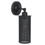 GLOBOSTAR® HOLVIA 01160 Vintage Φωτιστικό Τοίχου - Απλίκα με Ντουί 1 x E27 AC 220-240V IP20 - Μαύρο - Μ16 x Π12 x Υ34cm - Image 2