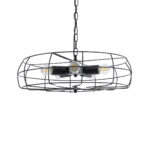 GLOBOSTAR® HELIX 01164 Vintage Κρεμαστό Φωτιστικό Οροφής με Ντουί 5 x E27 AC 220-240V IP20 - Μαύρο - Μ46 x Π46 x Υ13cm - Image 2