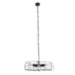 GLOBOSTAR® HELIX 01164 Vintage Κρεμαστό Φωτιστικό Οροφής με Ντουί 5 x E27 AC 220-240V IP20 - Μαύρο - Μ46 x Π46 x Υ13cm - Image 4