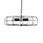 GLOBOSTAR® HELIX 01164 Vintage Κρεμαστό Φωτιστικό Οροφής με Ντουί 5 x E27 AC 220-240V IP20 - Μαύρο - Μ46 x Π46 x Υ13cm - Image 5