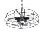 GLOBOSTAR® HELIX 01164 Vintage Κρεμαστό Φωτιστικό Οροφής με Ντουί 5 x E27 AC 220-240V IP20 - Μαύρο - Μ46 x Π46 x Υ13cm - Image 6