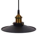 GLOBOSTAR® CARAVEL 01167 Vintage Κρεμαστό Φωτιστικό Οροφής με Ντουί 1 x E27 AC 220-240V IP20 - Μαύρο & Χρυσό - Μ22 x Π22 x Υ13cm - Image 5