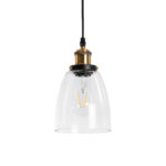 GLOBOSTAR® WICKHAM 01168 Vintage Κρεμαστό Φωτιστικό Οροφής με Ντουί 1 x E27 AC 220-240V IP20 - Χρυσό & Διάφανο - Μ14 x Π14 x Y23cm - Image 2