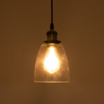 GLOBOSTAR® WICKHAM 01168 Vintage Κρεμαστό Φωτιστικό Οροφής με Ντουί 1 x E27 AC 220-240V IP20 - Χρυσό & Διάφανο - Μ14 x Π14 x Y23cm - Image 3