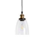 GLOBOSTAR® WICKHAM 01168 Vintage Κρεμαστό Φωτιστικό Οροφής με Ντουί 1 x E27 AC 220-240V IP20 - Χρυσό & Διάφανο - Μ14 x Π14 x Y23cm - Image 5