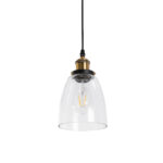 GLOBOSTAR® WICKHAM 01168 Vintage Κρεμαστό Φωτιστικό Οροφής με Ντουί 1 x E27 AC 220-240V IP20 - Χρυσό & Διάφανο - Μ14 x Π14 x Y23cm - Image 6