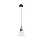 GLOBOSTAR® BINGLEY 01169 Vintage Κρεμαστό Φωτιστικό Οροφής με Ντουί 1 x E27 AC 220-240V IP20 - Διάφανο & Χρυσό - Μ18 x Π18 x Υ20cm - Image 4