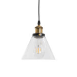 GLOBOSTAR® BINGLEY 01169 Vintage Κρεμαστό Φωτιστικό Οροφής με Ντουί 1 x E27 AC 220-240V IP20 - Διάφανο & Χρυσό - Μ18 x Π18 x Υ20cm - Image 5