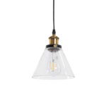 GLOBOSTAR® BINGLEY 01169 Vintage Κρεμαστό Φωτιστικό Οροφής με Ντουί 1 x E27 AC 220-240V IP20 - Διάφανο & Χρυσό - Μ18 x Π18 x Υ20cm - Image 6