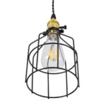 GLOBOSTAR® GALOT 01179 Vintage Κρεμαστό Φωτιστικό Οροφής με Ντουί 1 x E27 AC 220-240V IP20 - Μαύρο & Χρυσό - Μ13.5 x Π13.5 x Y16cm - Image 6