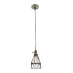 GLOBOSTAR® FLOWERON 01180 Vintage Κρεμαστό Φωτιστικό Οροφής με Ντουί 1 x E27 AC 220-240V IP20 - Χάλκινο & Μπρούτζινο - Μ10 x Π10 x Υ20cm - Image 4