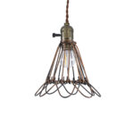GLOBOSTAR® FLOWERON 01180 Vintage Κρεμαστό Φωτιστικό Οροφής με Ντουί 1 x E27 AC 220-240V IP20 - Χάλκινο & Μπρούτζινο - Μ10 x Π10 x Υ20cm - Image 5