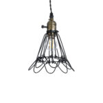 GLOBOSTAR® FLOWER IRON RUST 01181 Vintage Κρεμαστό Φωτιστικό Οροφής με Ντουί 1 x E27 AC 220-240V IP20 - Μαύρο & Μπρούτζινο - Μ10 x Π10 x Υ20cm - Image 2