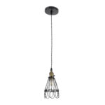 GLOBOSTAR® FLOWER IRON RUST 01181 Vintage Κρεμαστό Φωτιστικό Οροφής με Ντουί 1 x E27 AC 220-240V IP20 - Μαύρο & Μπρούτζινο - Μ10 x Π10 x Υ20cm - Image 4