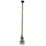 GLOBOSTAR® HELLET 01182 Vintage Κρεμαστό Φωτιστικό Οροφής με Ντουί 1 x E27 AC 220-240V IP20 - Μαύρο & Μπεζ - Μ16 x Π16 x Υ25cm - Image 2