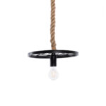 GLOBOSTAR® VELO 01185 Vintage Κρεμαστό Φωτιστικό Οροφής με Ντουί 1 x E27 AC 220-240V IP20 - Μαύρο & Μπεζ - Μ30 x Π30 x Υ12cm - Image 2