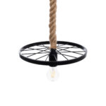 GLOBOSTAR® VELO 01185 Vintage Κρεμαστό Φωτιστικό Οροφής με Ντουί 1 x E27 AC 220-240V IP20 - Μαύρο & Μπεζ - Μ30 x Π30 x Υ12cm - Image 6
