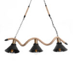 GLOBOSTAR® TYMEN 01189 Boho Κρεμαστό Φωτιστικό Οροφής με Ντουί 3 x E27 AC 220-240V IP20 - Μαύρο & Μπεζ - Μ85 x Π18.5 x Υ20cm - Image 6