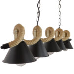 GLOBOSTAR® TYMEN 01190 Vintage Κρεμαστό Φωτιστικό Οροφής με Ντουί 5 x E27 AC 220-240V IP20 - Μαύρο & Μπεζ - Μ150 x Π22 x Υ23cm - Image 4